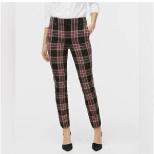 J Crew BC606 Sz 0 NWOT Full-length Ruby Pant‎ in Stewart Tartan Plaid Stretch